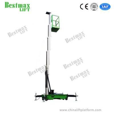 Mobile Vertical Lift Table Single Mast Aluminum Aerial Work Platform