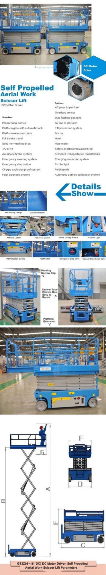 Mobile Hydraulic Scissor Lift Table Platform Aerial Work Platform