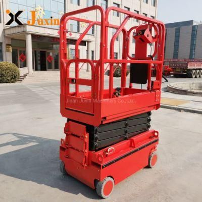 Juxin 4m 5m 6m Self Propelled Hydraulic Mini Mobile Scissor Lift Working Platform