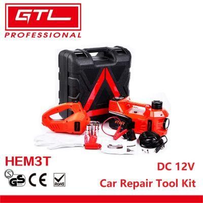 Electric Car Jack 3ton 12V Car Jack Hydraulic Kit with Impact Wrench &amp; Inflator Electric Jack for Car SUV (HEM3T)