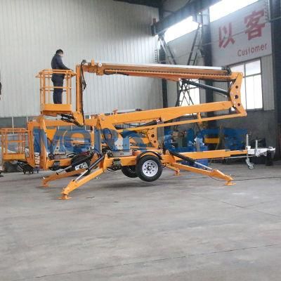 China 12m Morn Trailer Mounted Boom Lift Aerial Towable Lifts with Factory Price