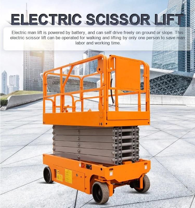 16 M 10 Morn Aerial Electric Hydraulic Mobile Scissor Lift