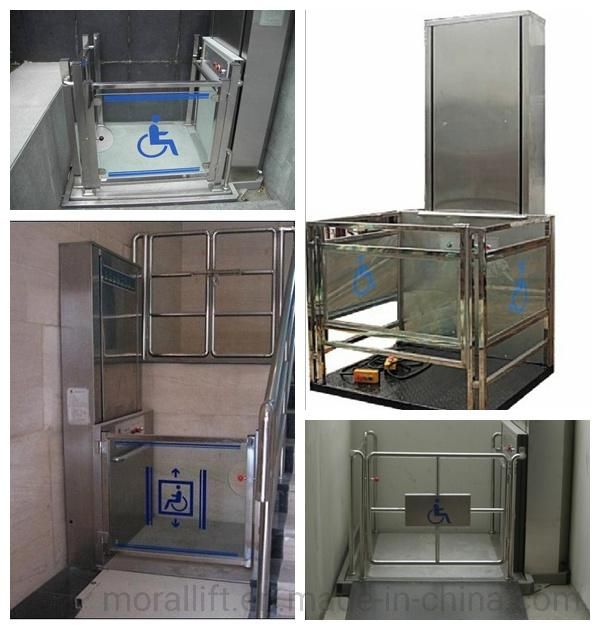 Hydraulic wheelchair lift used in villa