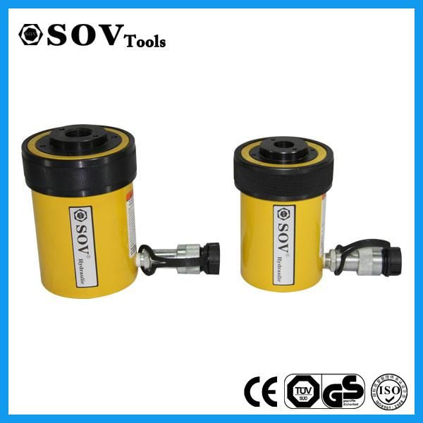 100 Ton 70 MPa Single Acting Aluminum Hydraulic Jack Hollow Plunger Hydraulic Jack (Sov Rach 1006)