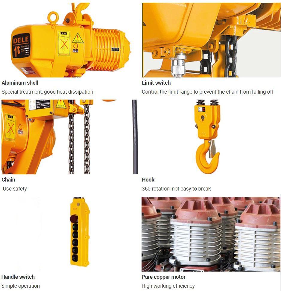 High Quality 0.5 Ton Electric Chain Hoist with Hook