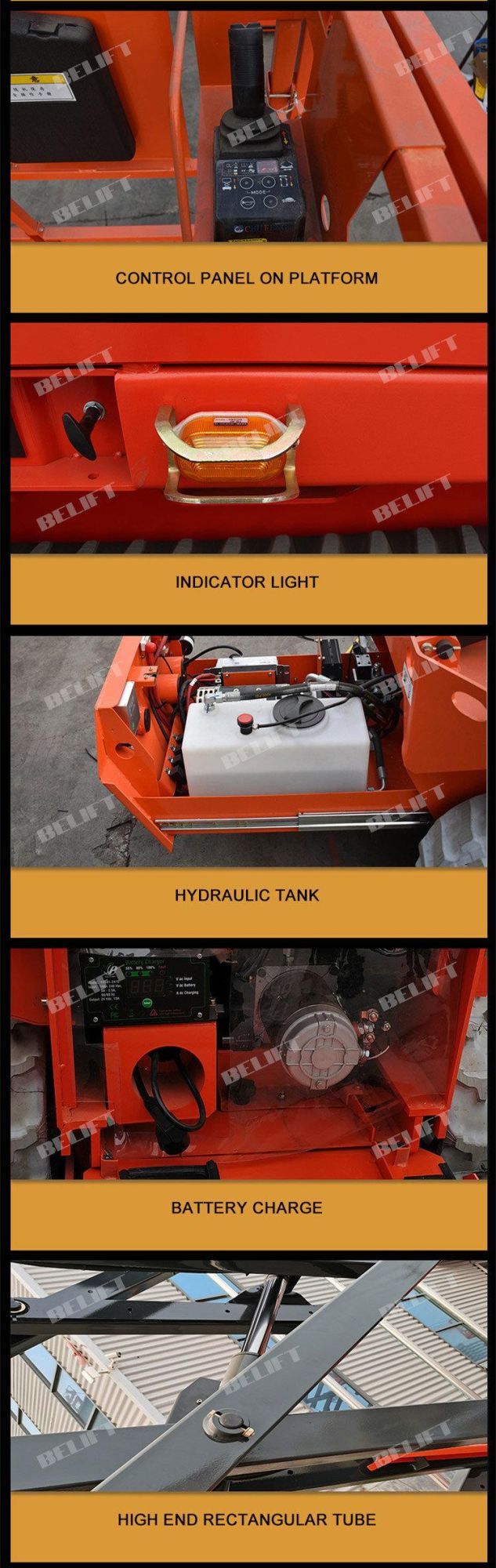 Outdoor 8m Electric Track Lift Machine Hydraulic Aerial Scissor Lift Platform