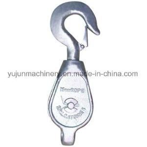 Galvanised Malleable Iron (cast steel) Snatch Block Single Sheave with Hook