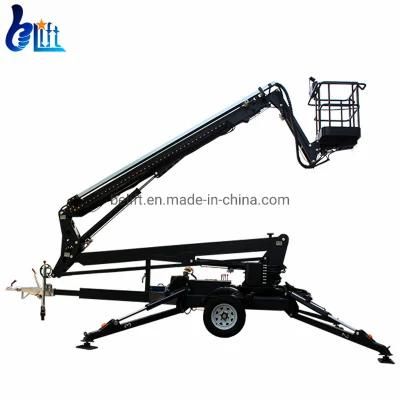10-22m Electric Man Aerial Construction Work Telescopic Trailer Boom Lift