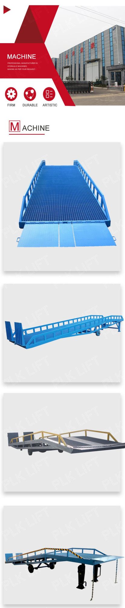 6-15ton Adjustable Height Hydraulic Mobile 2 Wheels Unloading Platform