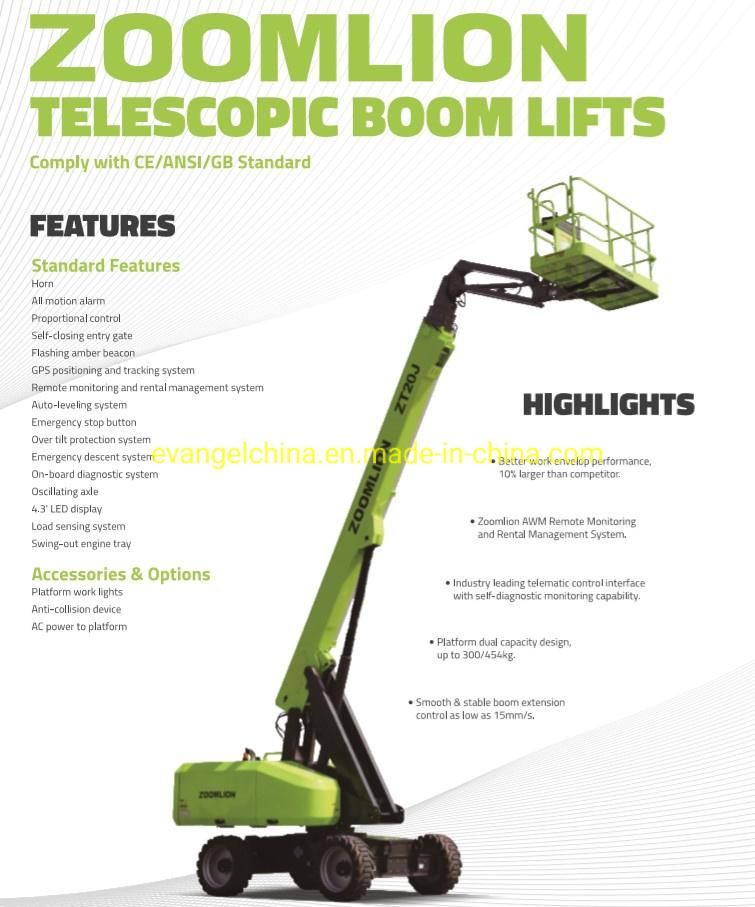 Zoomlion 26/28m Boom Aerial Work Platform Zt26j