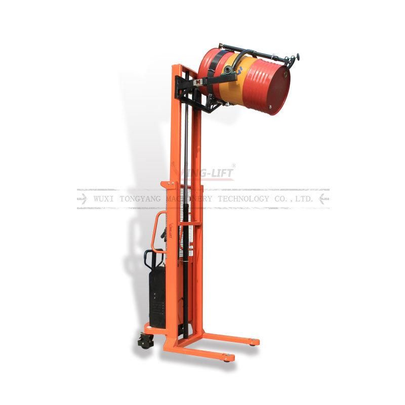 4500 Kg Battery Operated Oil Drum Carrier Lifter Stacker Electric Hydraulic Plastic Drum Lifter Barrel Handling Equipment Yl450-1