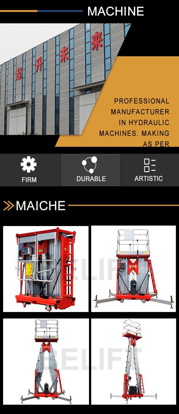 8m-18m Dual Double Mast High End Aluminum Ladder Platform Lift