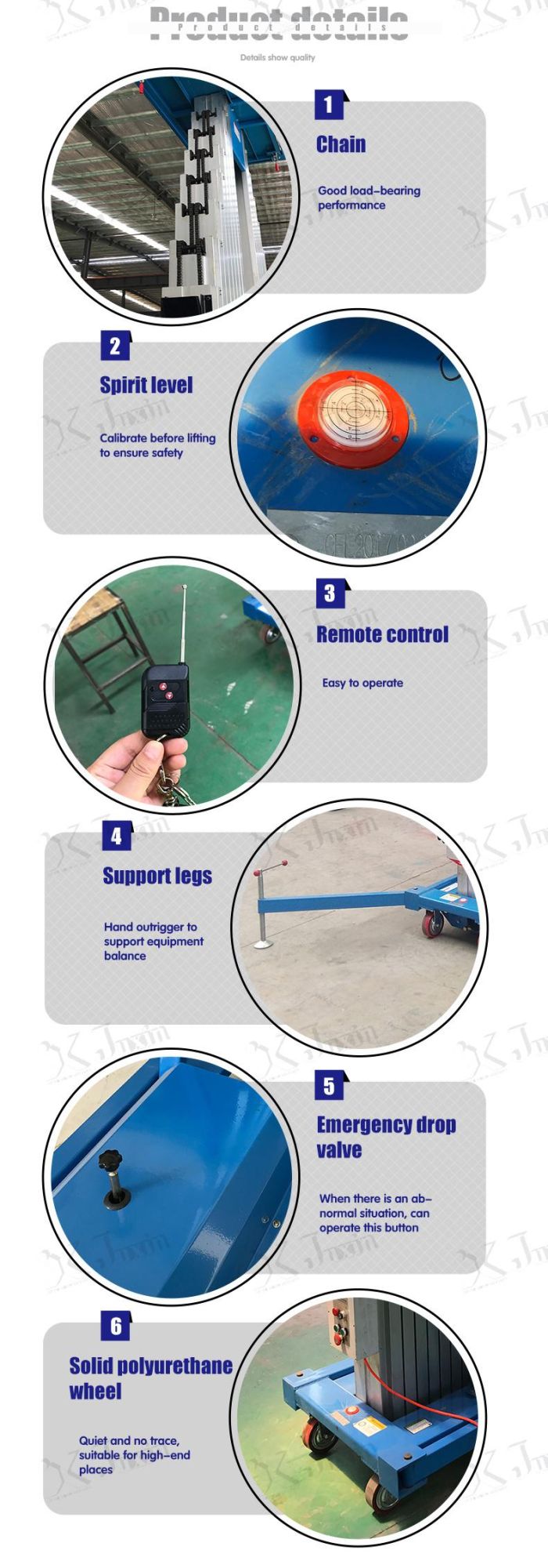 4-14m Aluminum Aerial Work Platform Vertical Double Mast Lift CE Certification