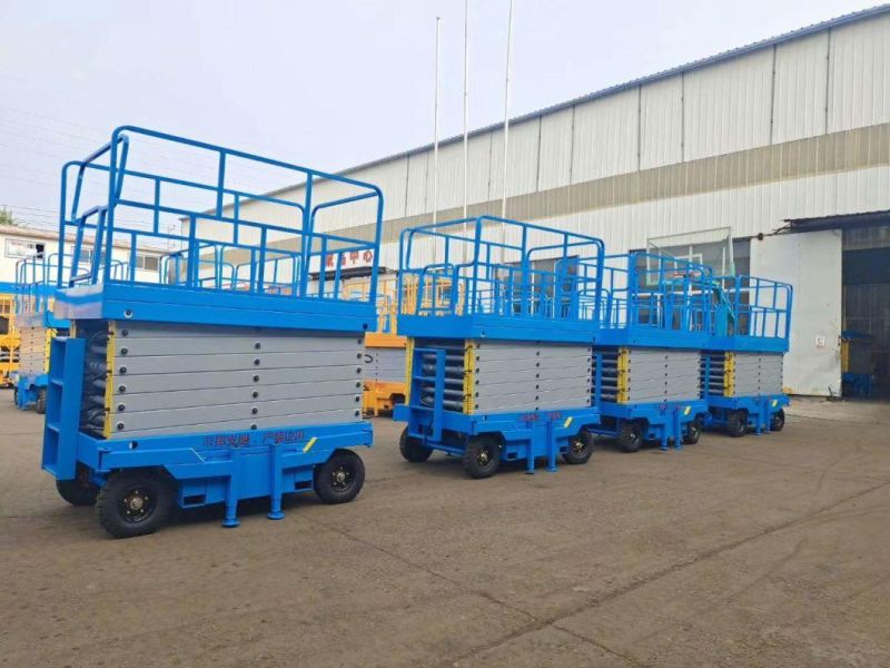 Manual Type Hydraulic Scissor Lifting Platform Mobile Aerial Work Platform