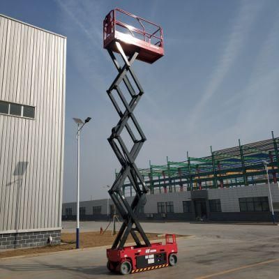 Four Solid Wheels Aerial Work Platform Hydraulic Man Lift with Long Service Life