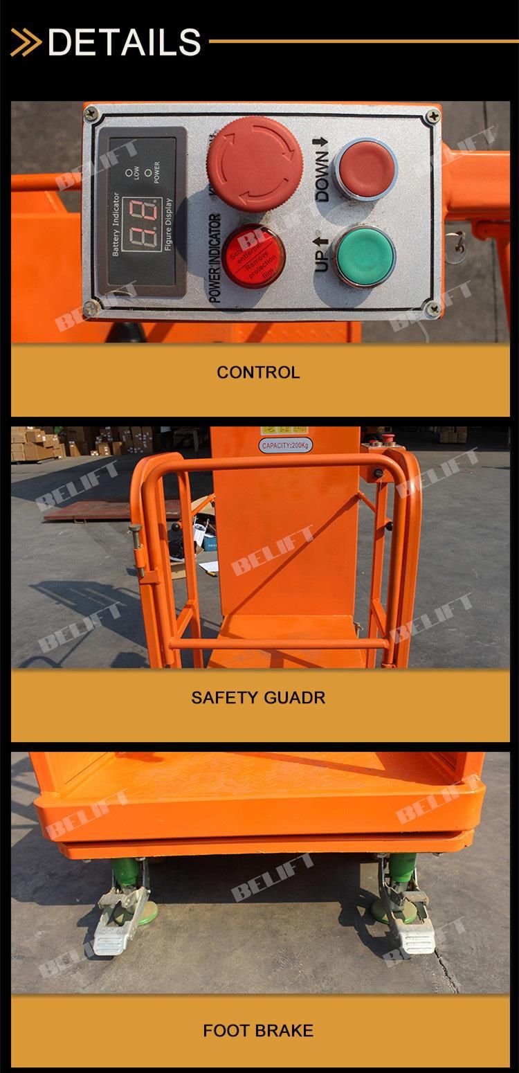 200kg Portable Aerial Stock Mobile Electric Order Picker Trolley