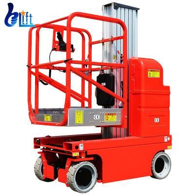 8m 9.5m Work Platform Aluminum Single Mast Self Driven Small Lifts Ladder Lift