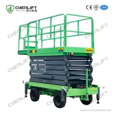 11 Meters 500kg Manual Pushing Scissor Lift Aerial Work Platform