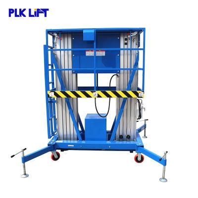 Castor Travel Electric Dual Post Telescopic Aluminum Aerial Lifting Platform