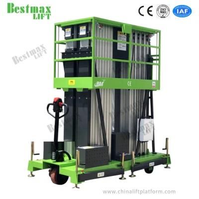 10m Manual Pushing Vertical Lift Triple Mast Electric Lift