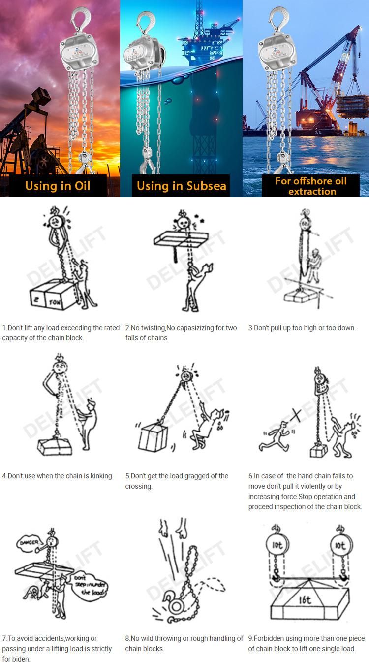 Chain Block with Anti-Corrosion Lifting Machine Manual Chain Hoist and Chain Pulley Block