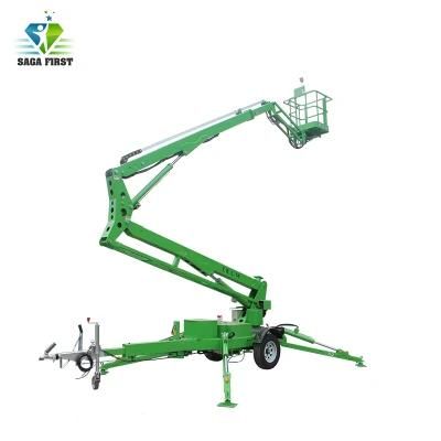 10m 12m Aerial Towble Electric Mobile Hydraulic Boom Lift