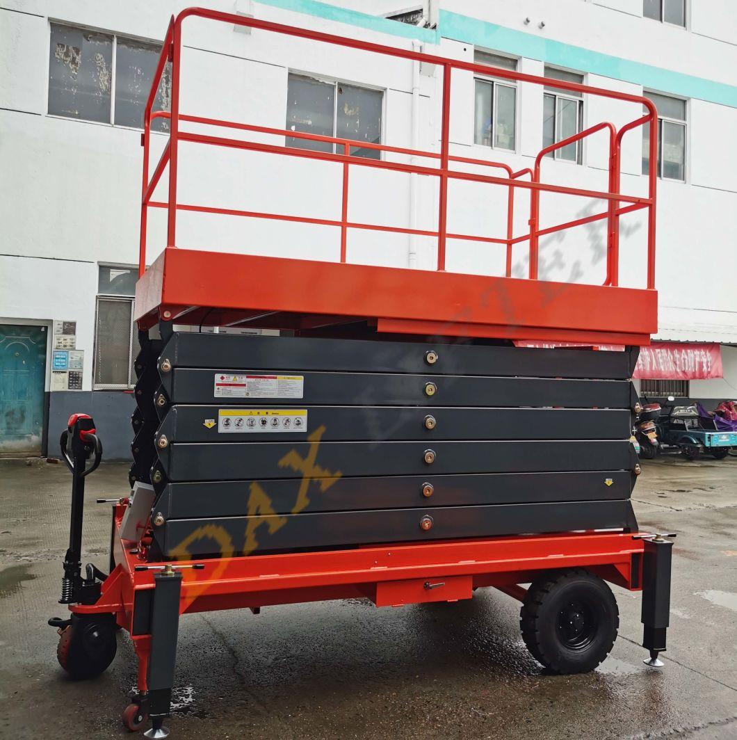 China Daxlifter Brand 6m-18m 500kg Manual Mobile Electric Scissor Lift