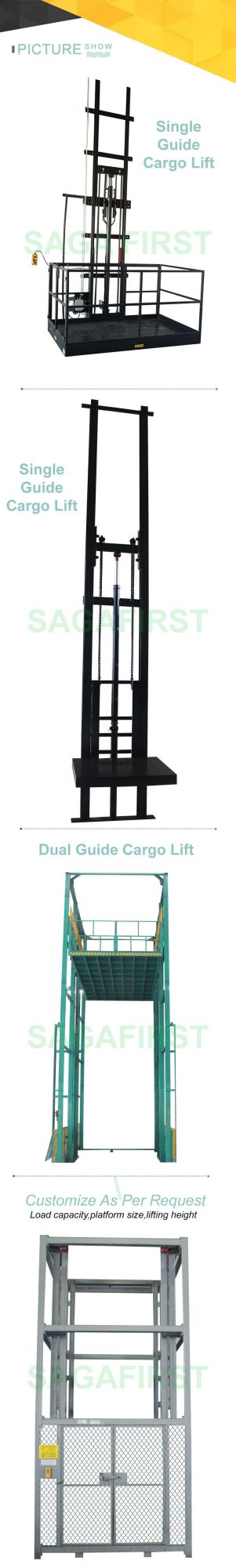 Warehouse Freight Elevator Stair Cargo Lifthy Draulic Lift Warehouse Elevator