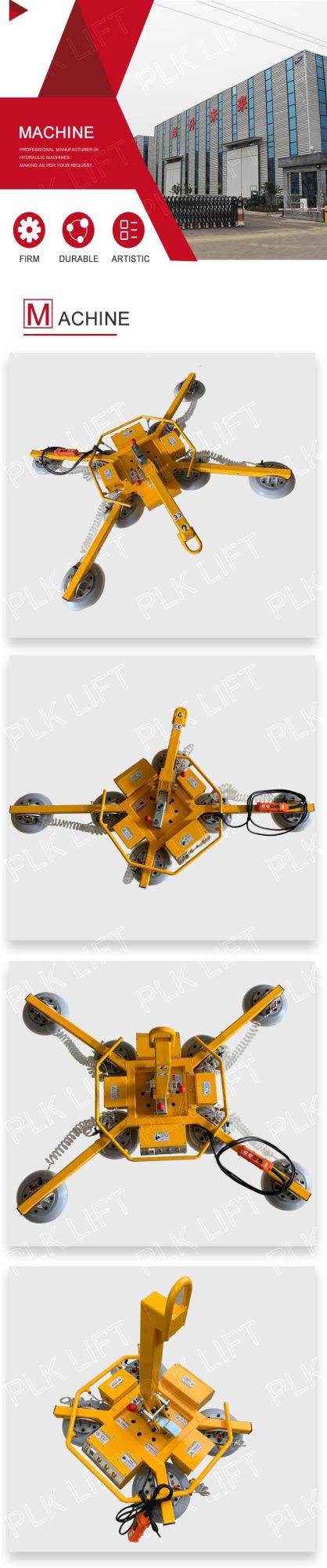 500kg Marble Glass Vacuum Lifter with Suction Cups