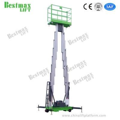 10m Platform Height Hand Pushing Vertical Lift with Double Mast