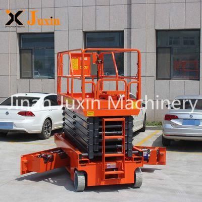 Juxin 8m 10m Self Propelled Manlift Hydraulic Battery Power Electric Scissor Lift Aerial Work Platform