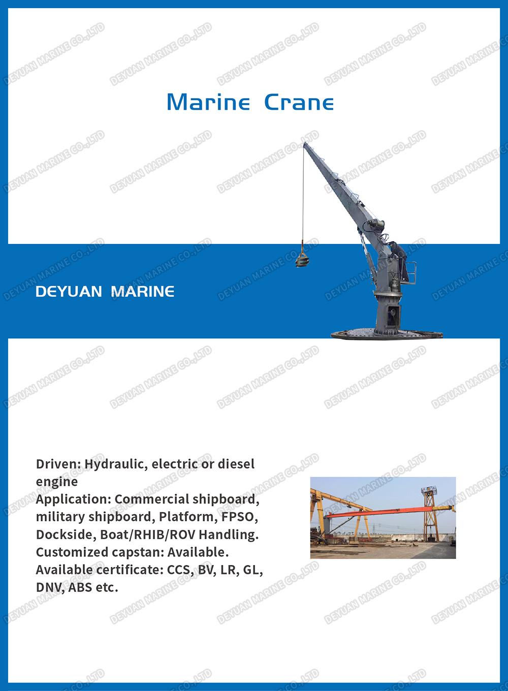 Marine Hydraulic Driven Fixed Boom Type Crane