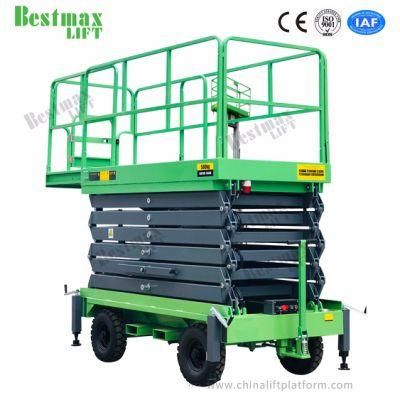 9m Platform Height 1000kg Load Manual Pushing Hydraulic Lift