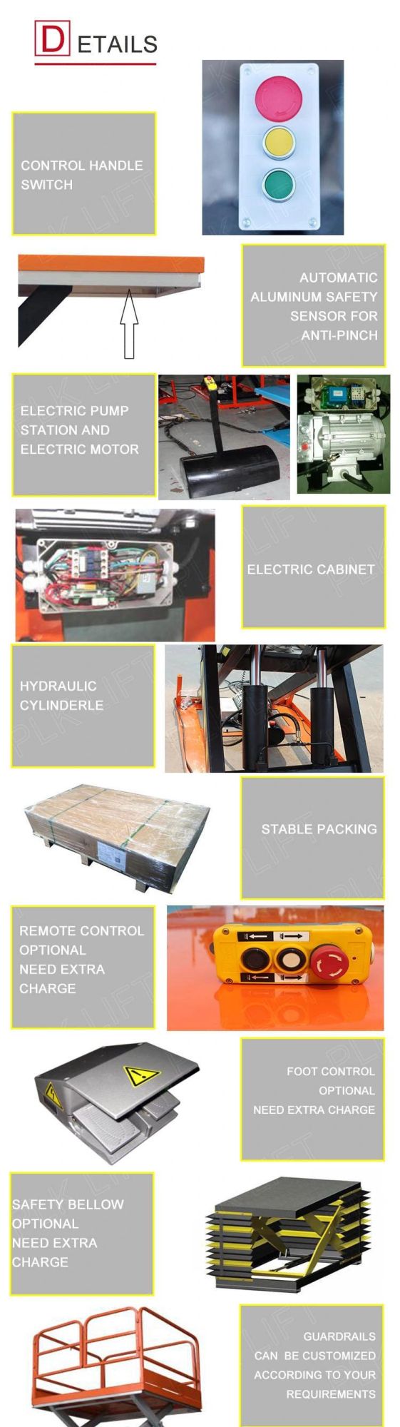 Quality E Shape Fork Arm Pallet Scissor Elevator