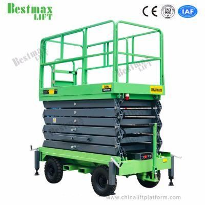 9m Platform Height 1000kg Load Manual Pushing Lift Table