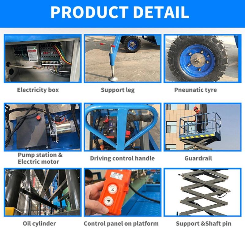 8m 10m 12m 14m 16m Mobile Lifting Platform Electric Scissor Lift Platform