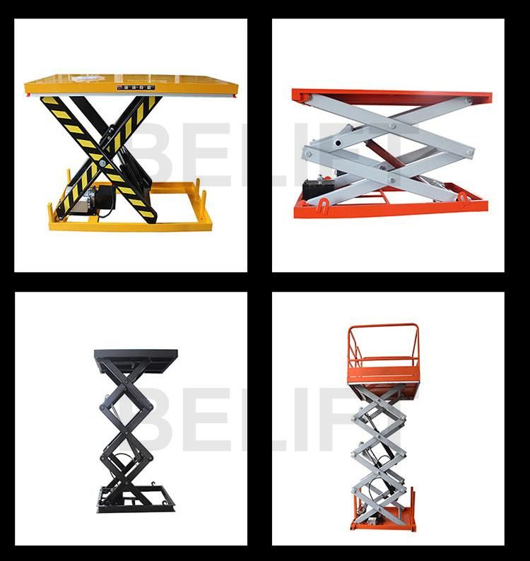 Construction Electric Scissor Cargo Lifting Table Equipment with Remote Control
