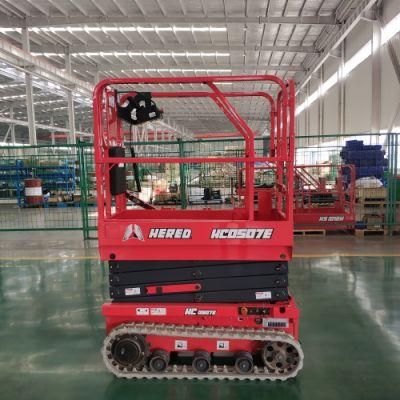 Rubber Crawler Scissor Lift for Sale Mini Tracked Man Lift Self-Propelled Scissor Lift