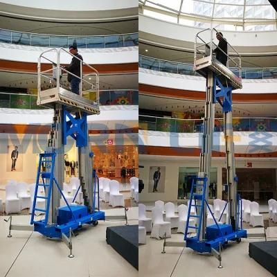 Small Double Mast Aerial Work Lift Elevator Platform for 2 Person