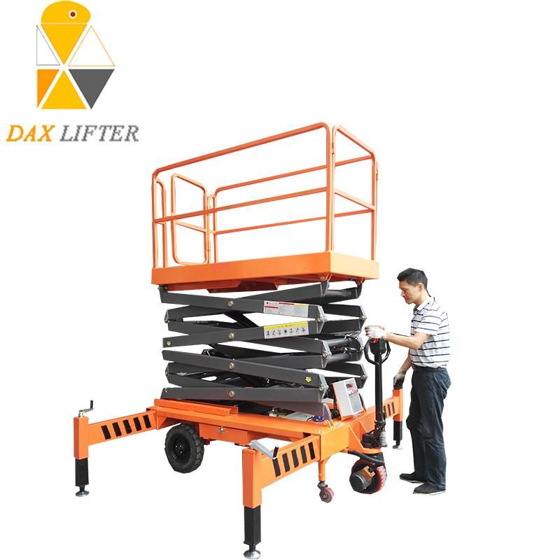 China Daxlifter Brand 6m-18m 500kg Manual Mobile Electric Scissor Lift