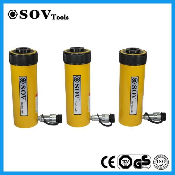 100 Ton 70 MPa Single Acting Aluminum Hydraulic Jack Hollow Plunger Hydraulic Jack (Sov Rach 1006)