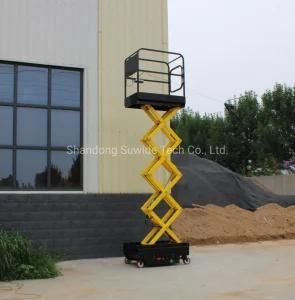 Electrical Drive 3m, 4m Mini Mobile Hydraulic Manlift Hydraulic Scissor Lift Battery Lifter Building Cleaning Lift Mini Home Use Lift