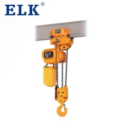 Elk 7.5ton Lifting Equipment Crane Electric Chain Hoist with Trolley