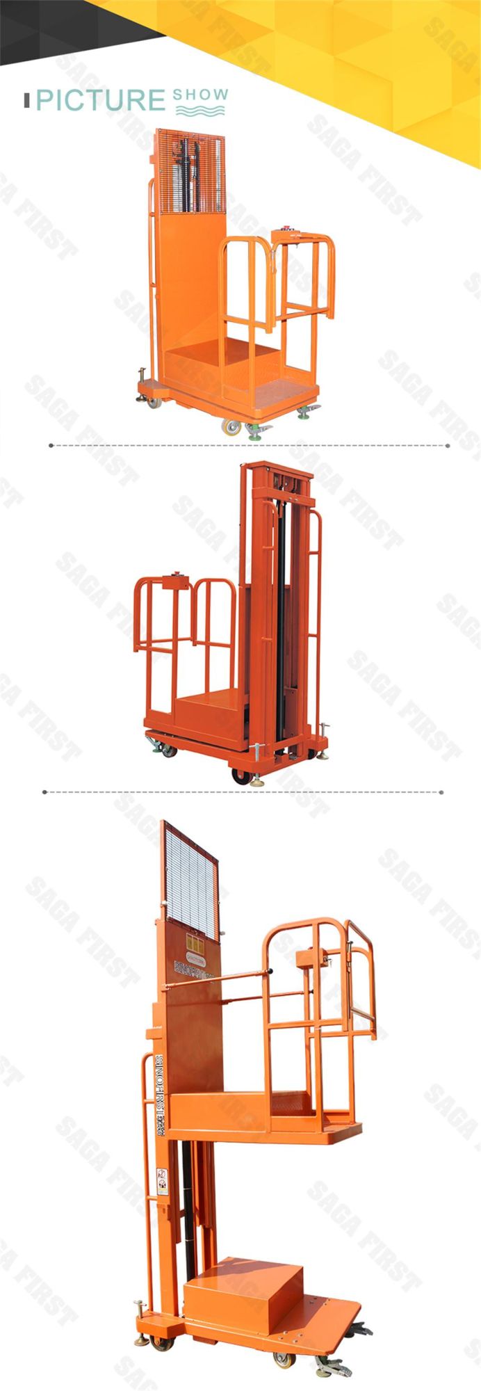 Semi Electric Warehouse Use Materials Handing Order Picker