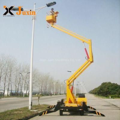 Towable Boom Lift Work Platform Manlift with Support Legs for Road Maintenance