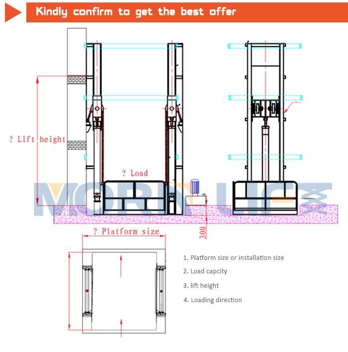 Shipboard Crane Morn Plywood Case Underground Car Parking Lift Platform with CE