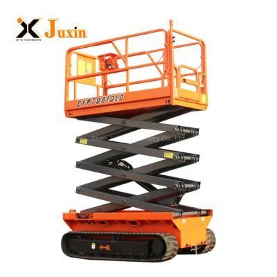 CE Certification Rough Terrain Rubber Wheel Electric Scissor Man Lift for Agriculture