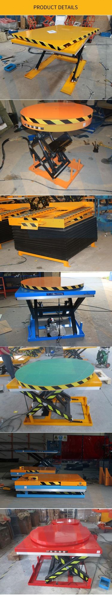 Motorized Scissor Lift Table 360 Degree Rotary Round Stage Platform