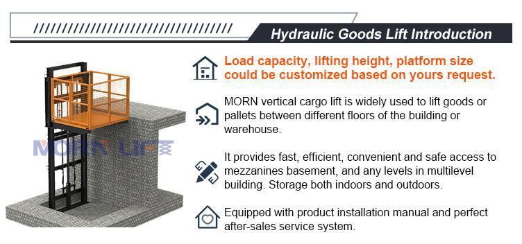 Morn Hdraulic Durable Freight Elevator