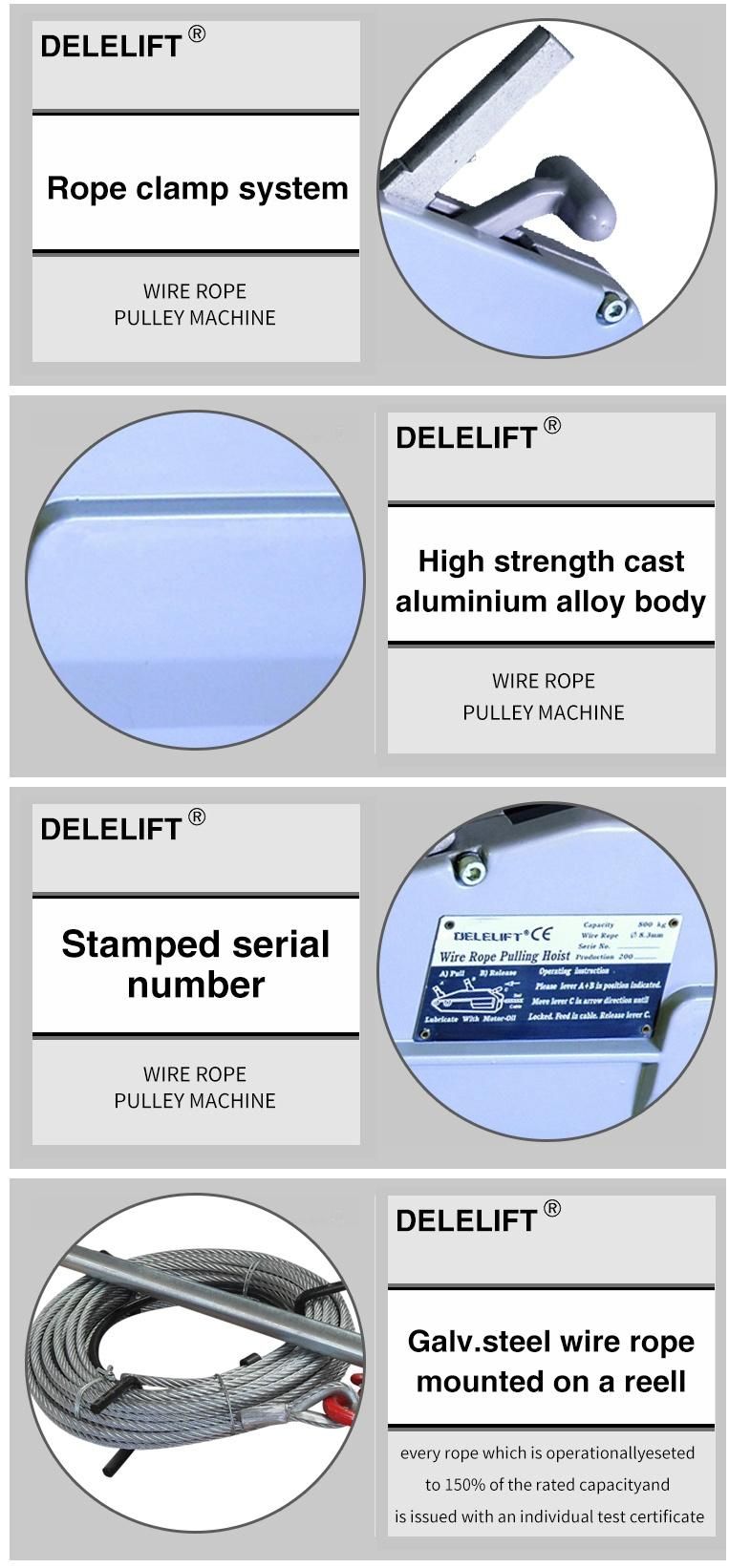 Steel Cable Wire Rope Manual Mini Boat Hand Winch